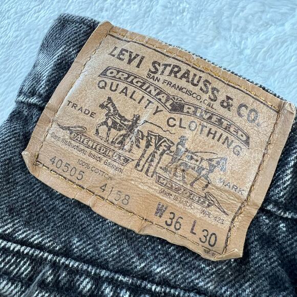 Levi's Black Stonewash Vintage Men's Jeans Size 34X24 - Picture 7 of 9